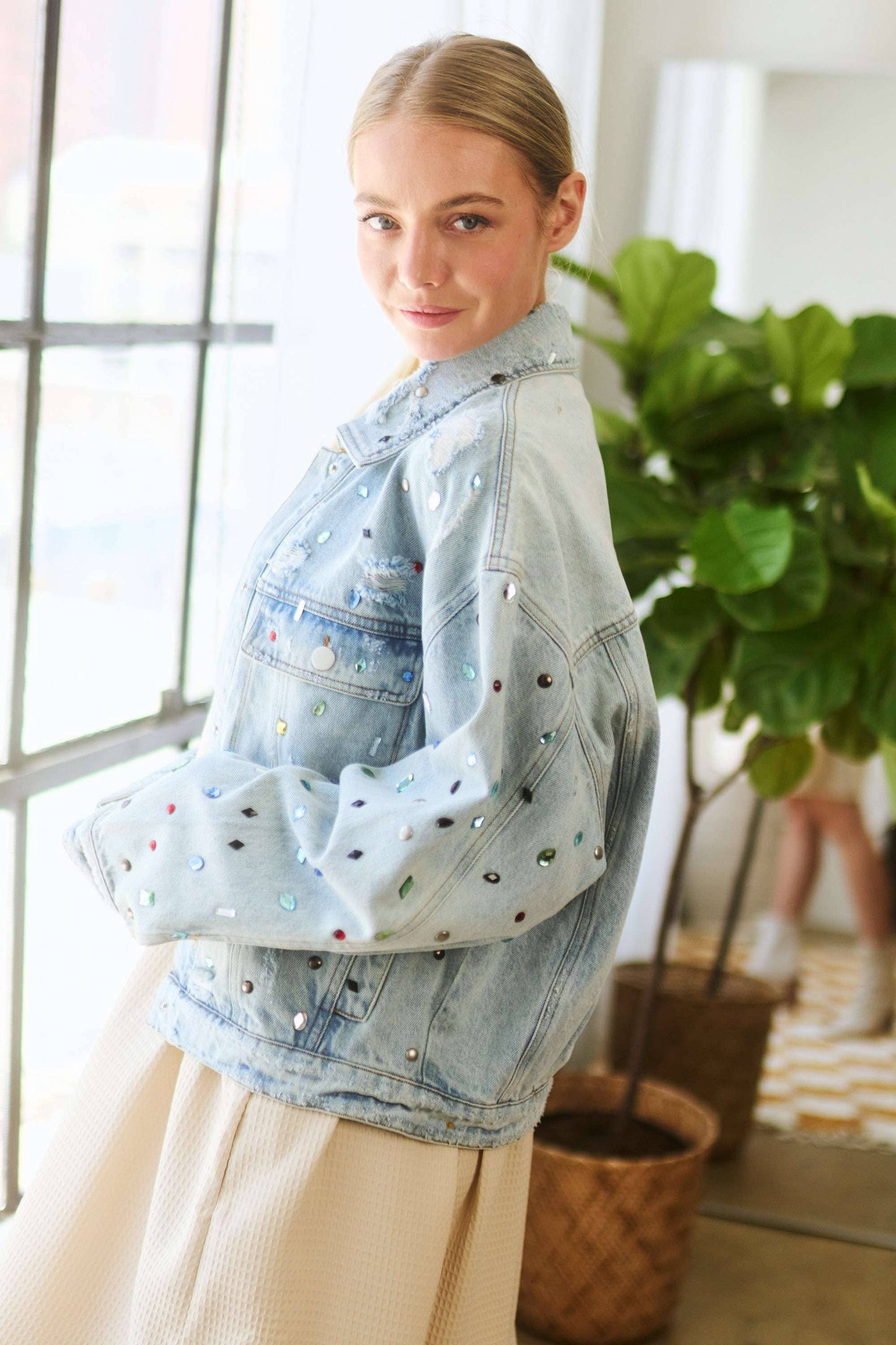 Erin Rhinestone Denim Jacket