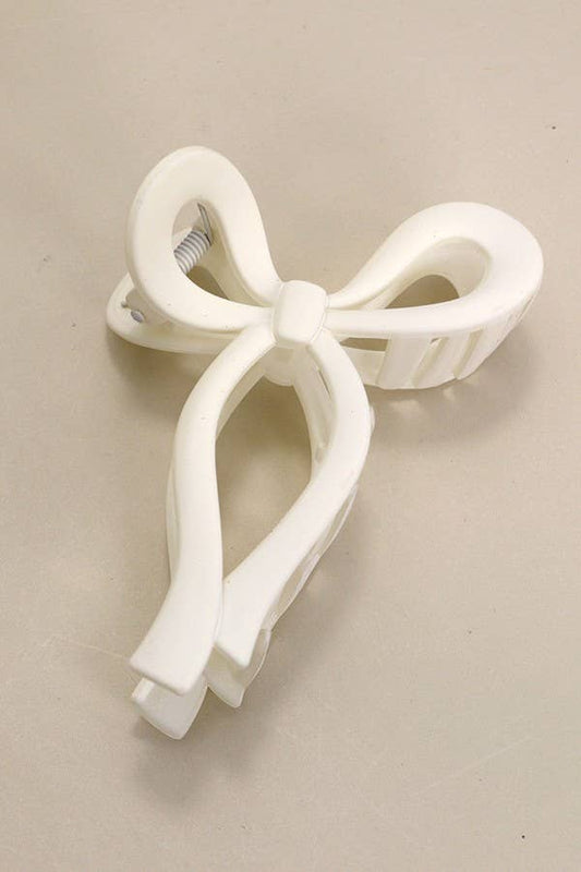 Bow Hair Claw- Off White