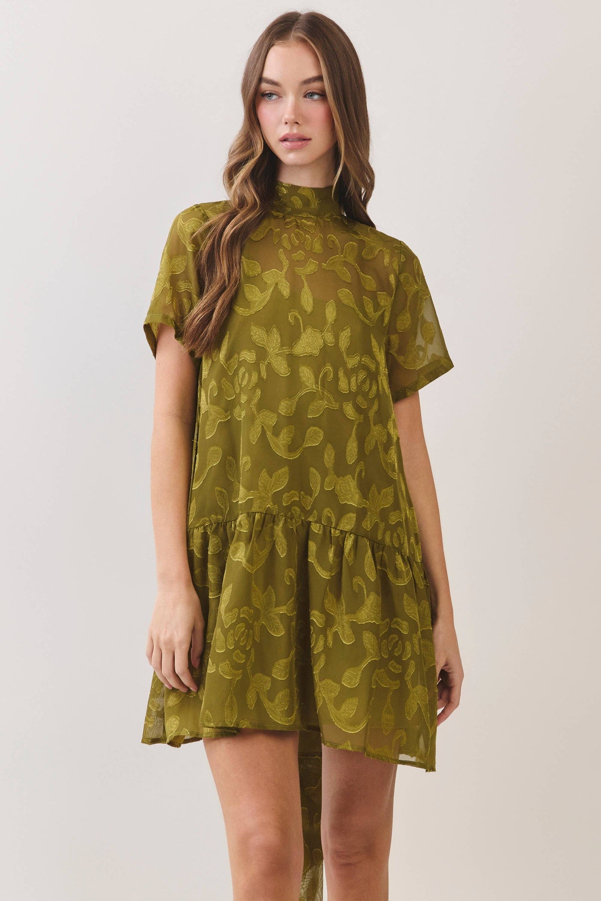 Melinda Tie-Neck Mini Dress