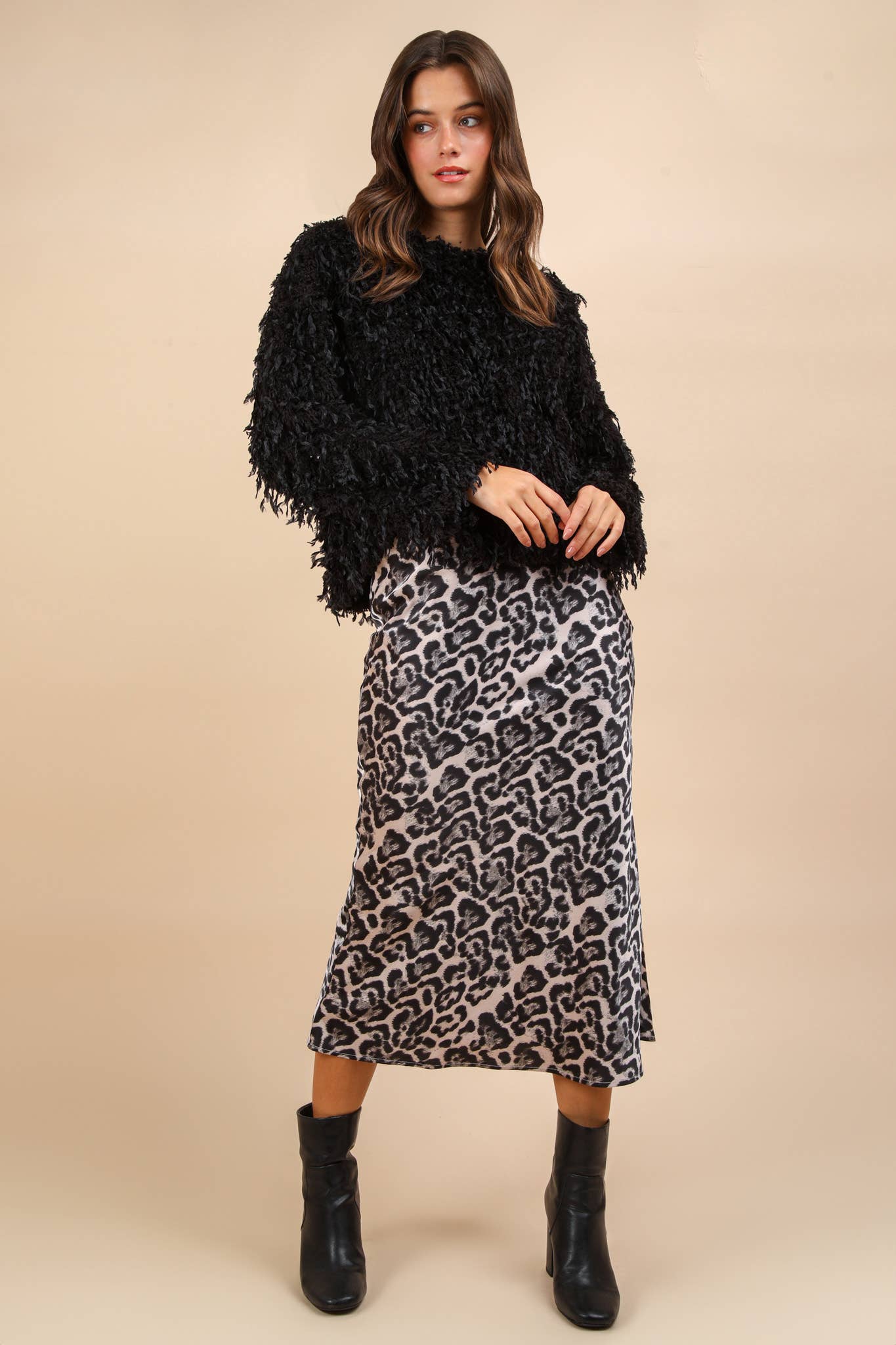 Lara Leopard Midi Skirt