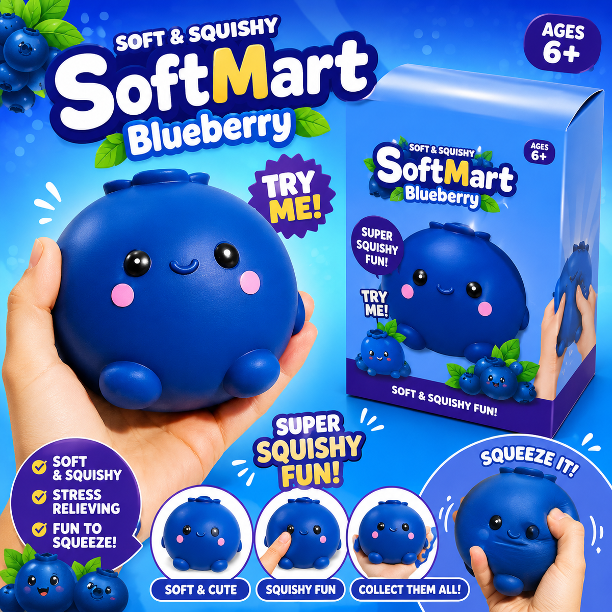 Jumbo Blueberry Squishy