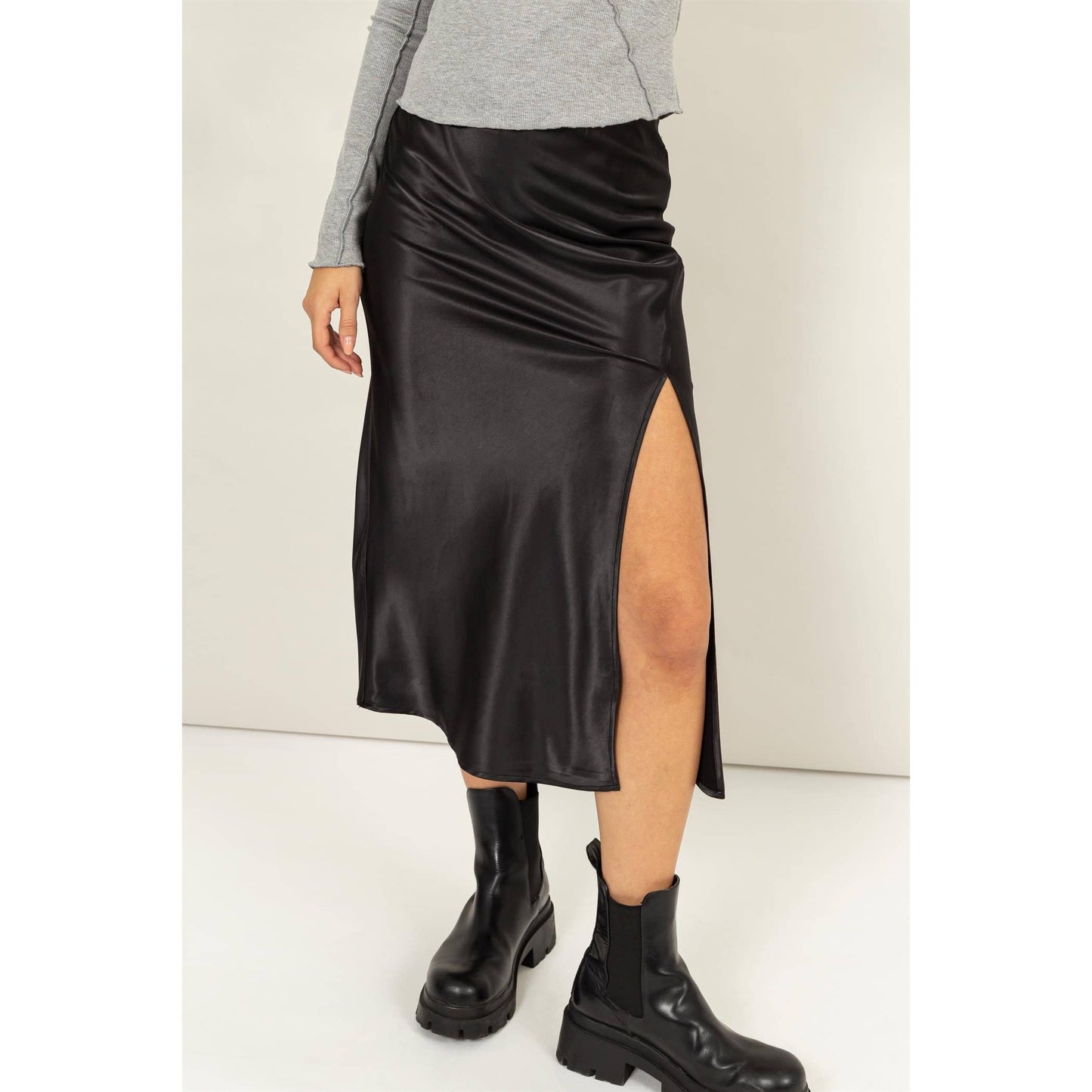 Carson Satin Midi Skirt