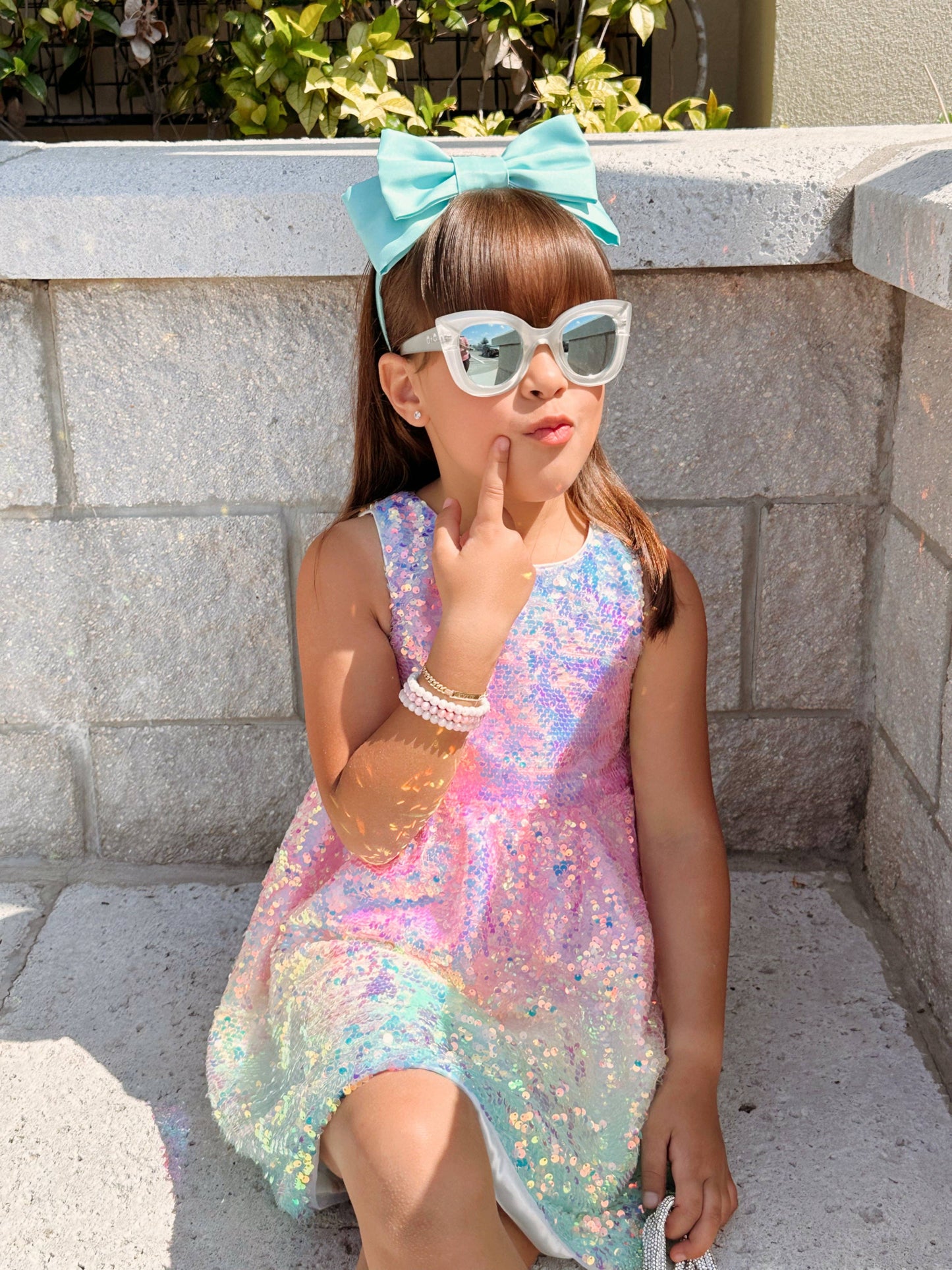 Girls Ombre Sequin Dress