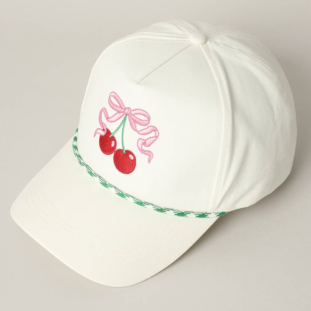 Cherry Ribbon Trucker Hat: Green