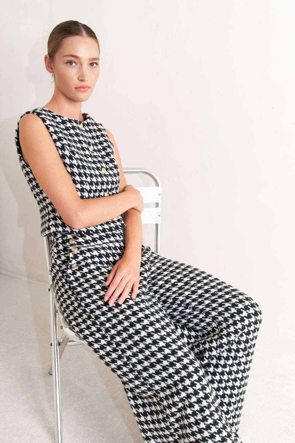 Clarissa Houndstooth Vest