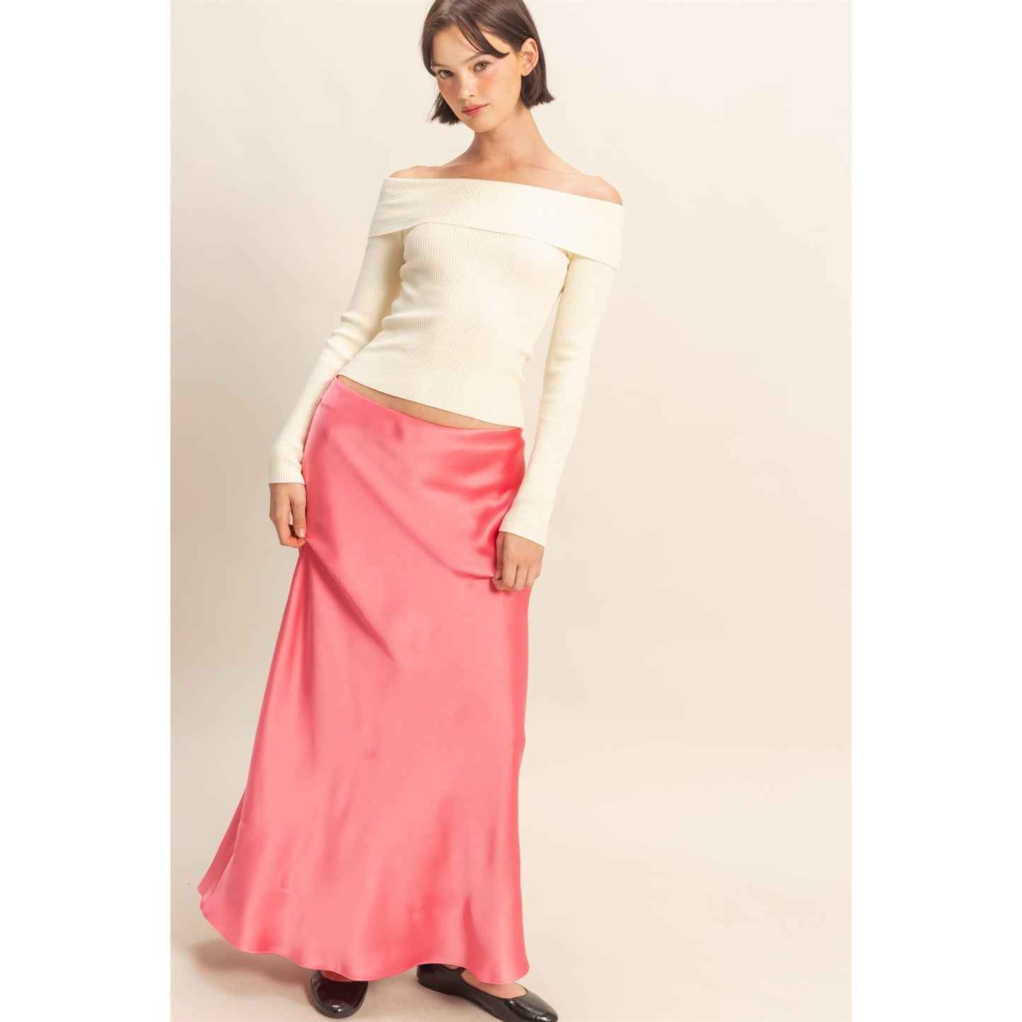 Layla Ribbed Knit Top- Cream