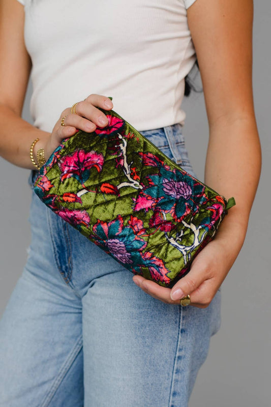Multicolored Floral Travel Pouch