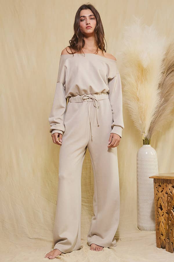 Silvy Scuba Jumpsuit- Sand