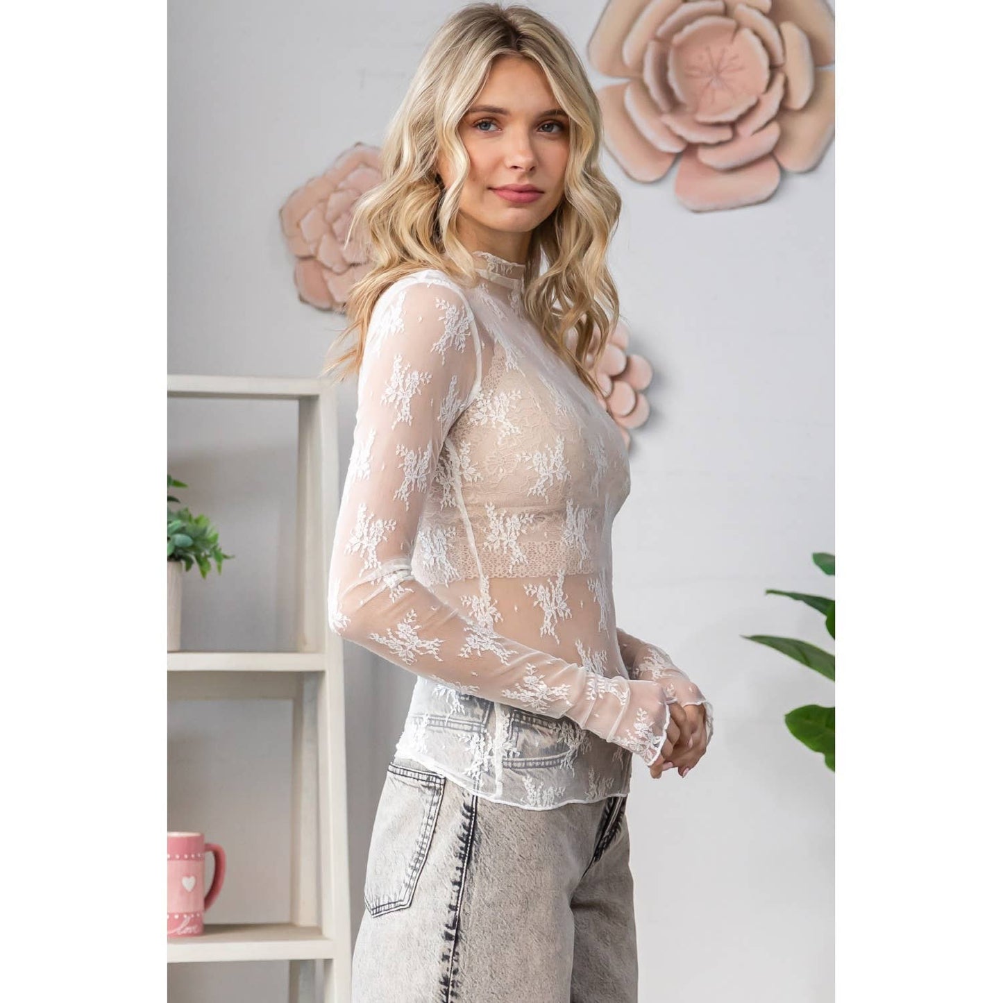 Lacey Layering Top- Cream