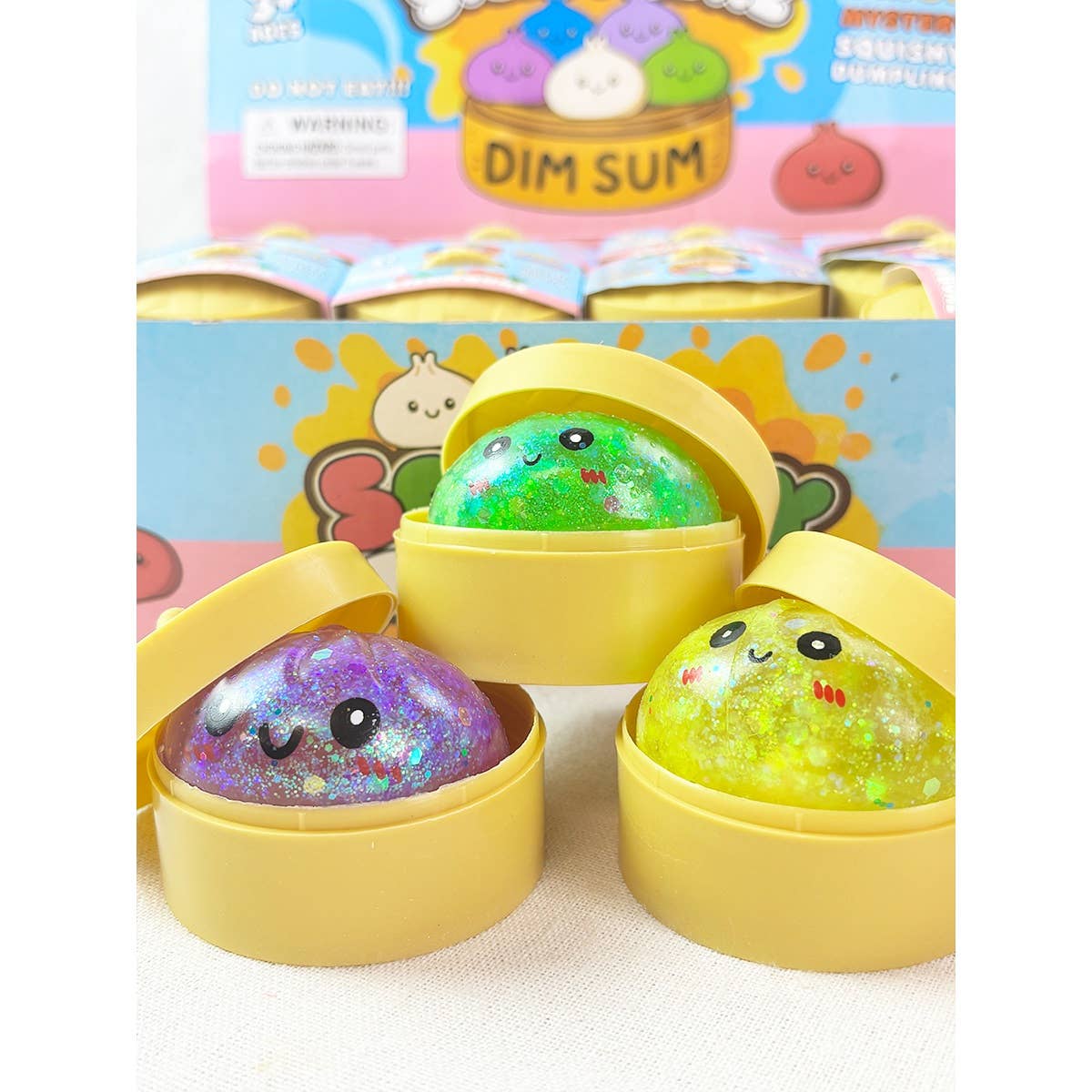 DIM SUM Mini Glitter Water Texture Dumpling Squishy