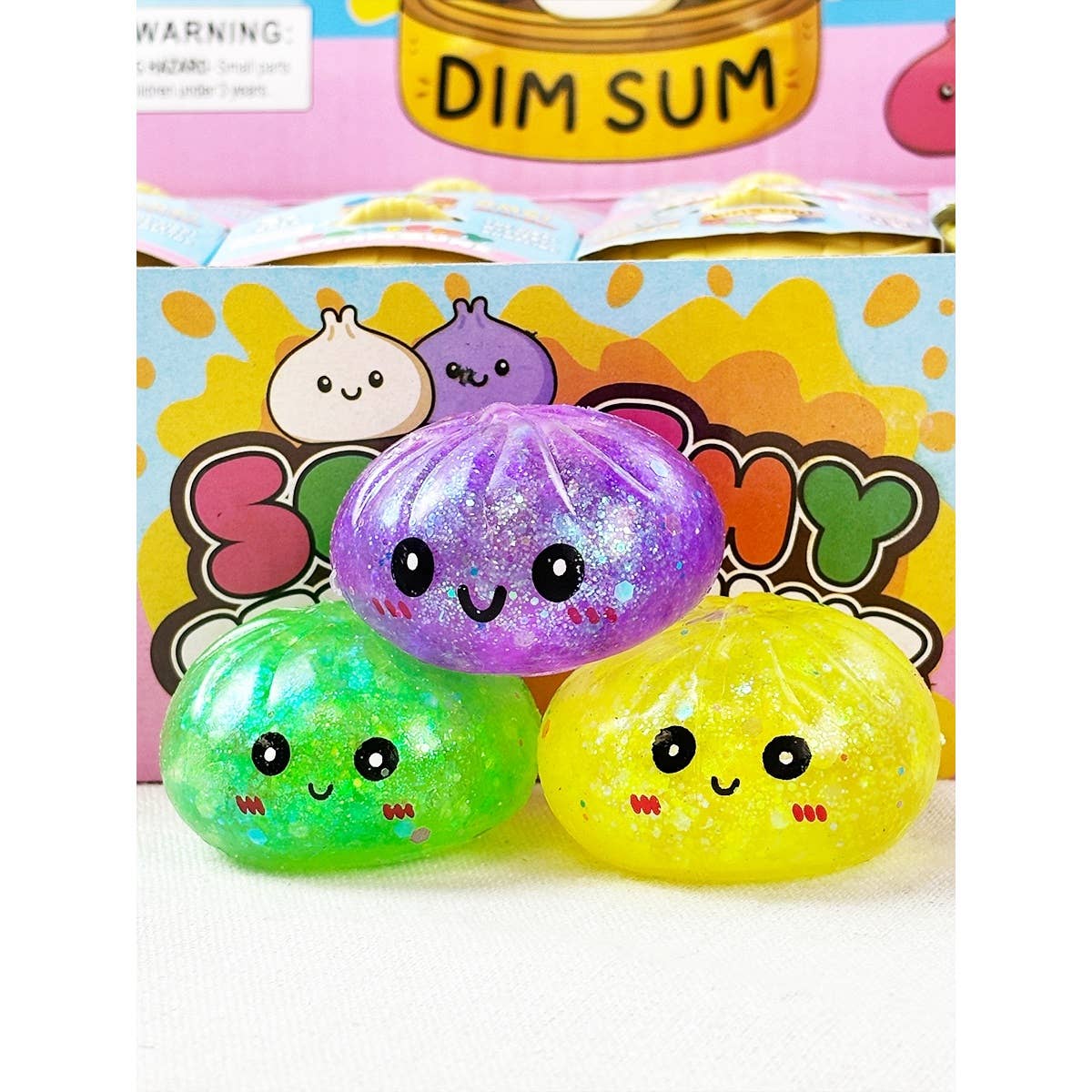 DIM SUM Mini Glitter Water Texture Dumpling Squishy