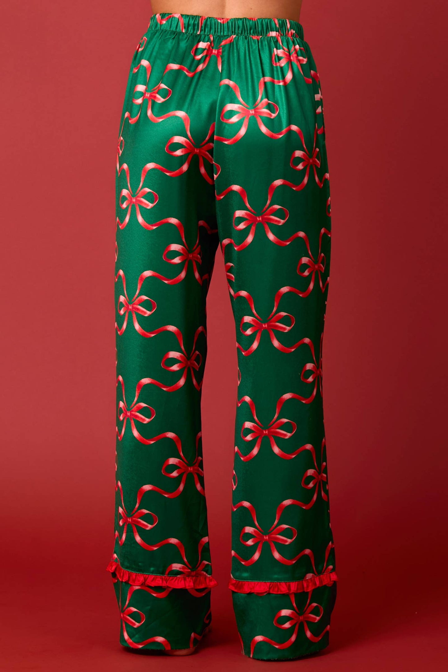 Christmas Time Bow Ruffle Pajamas