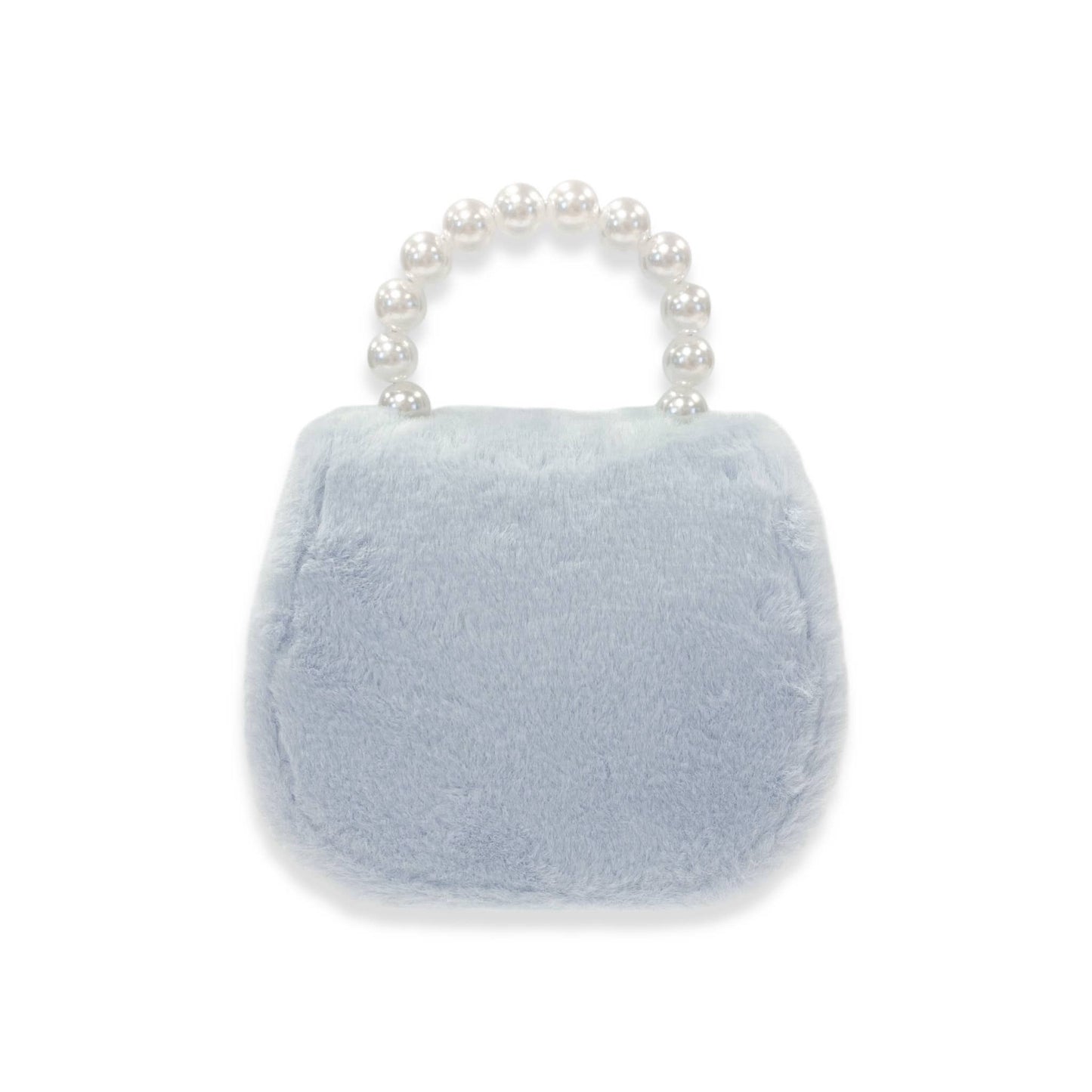 Girls Mesh Bow Furry Purse- Blue