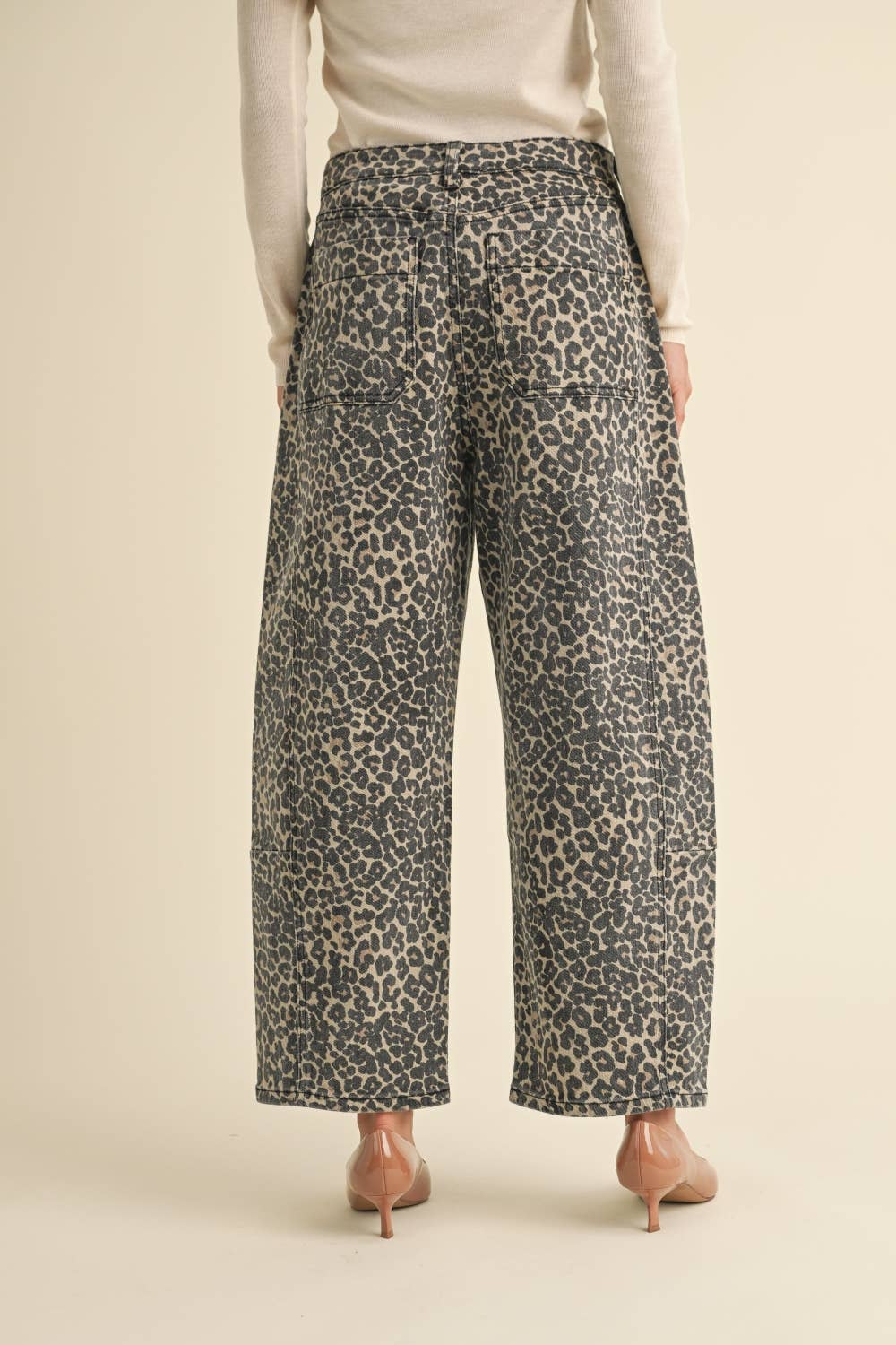Leonna Leopard Barrel Jeans