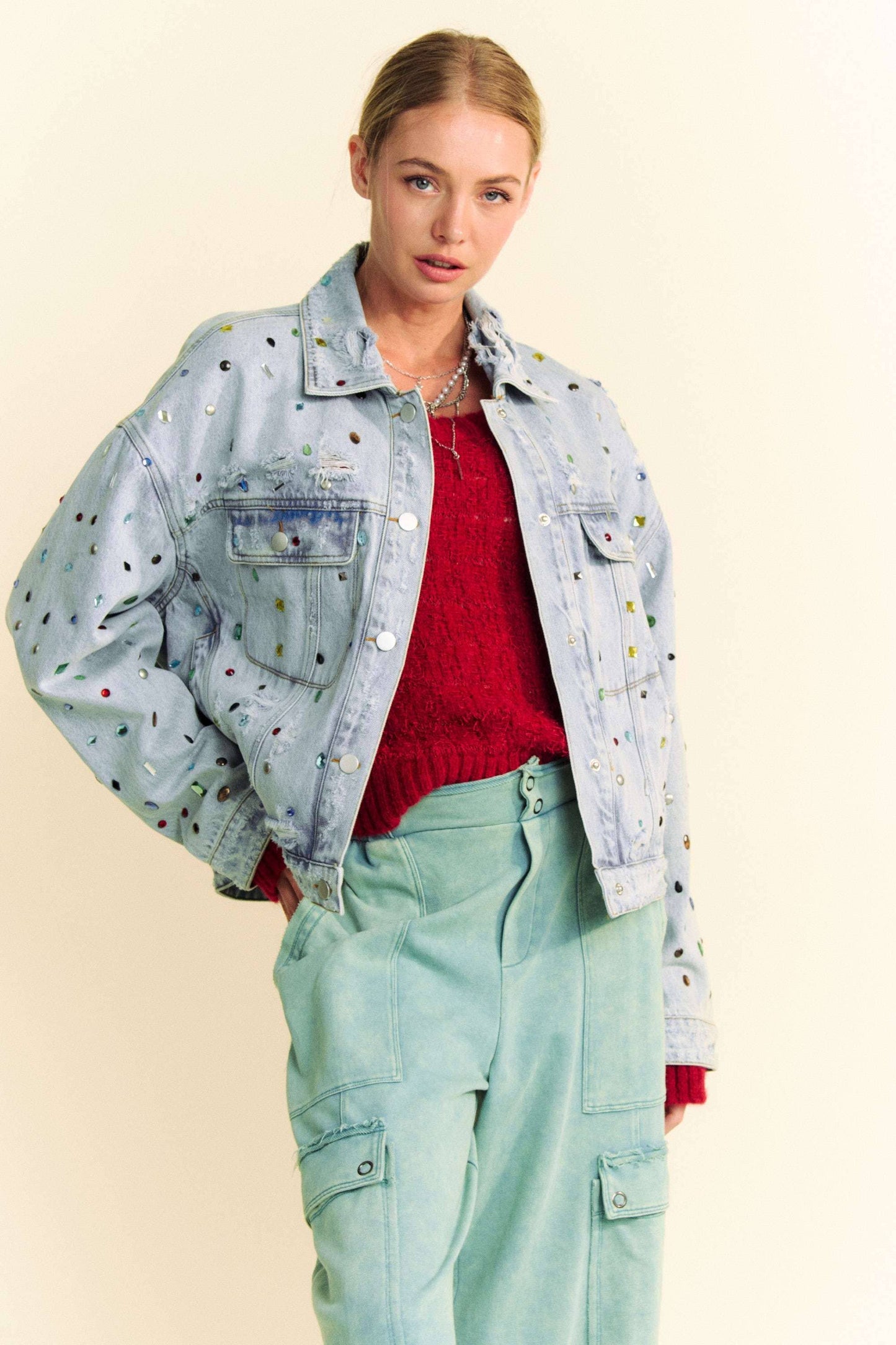 Erin Rhinestone Denim Jacket