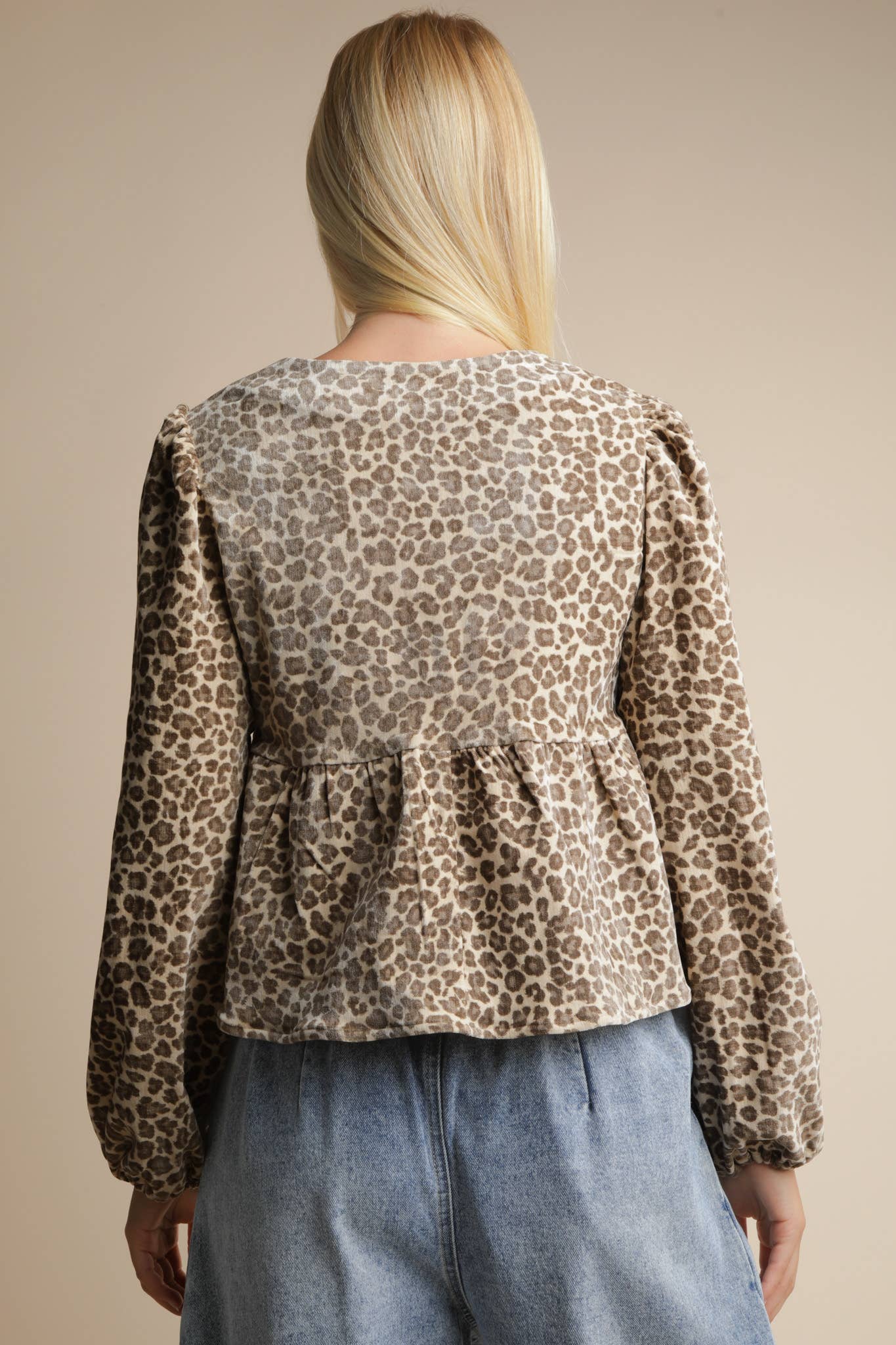 Tara Leopard Tie Blouse