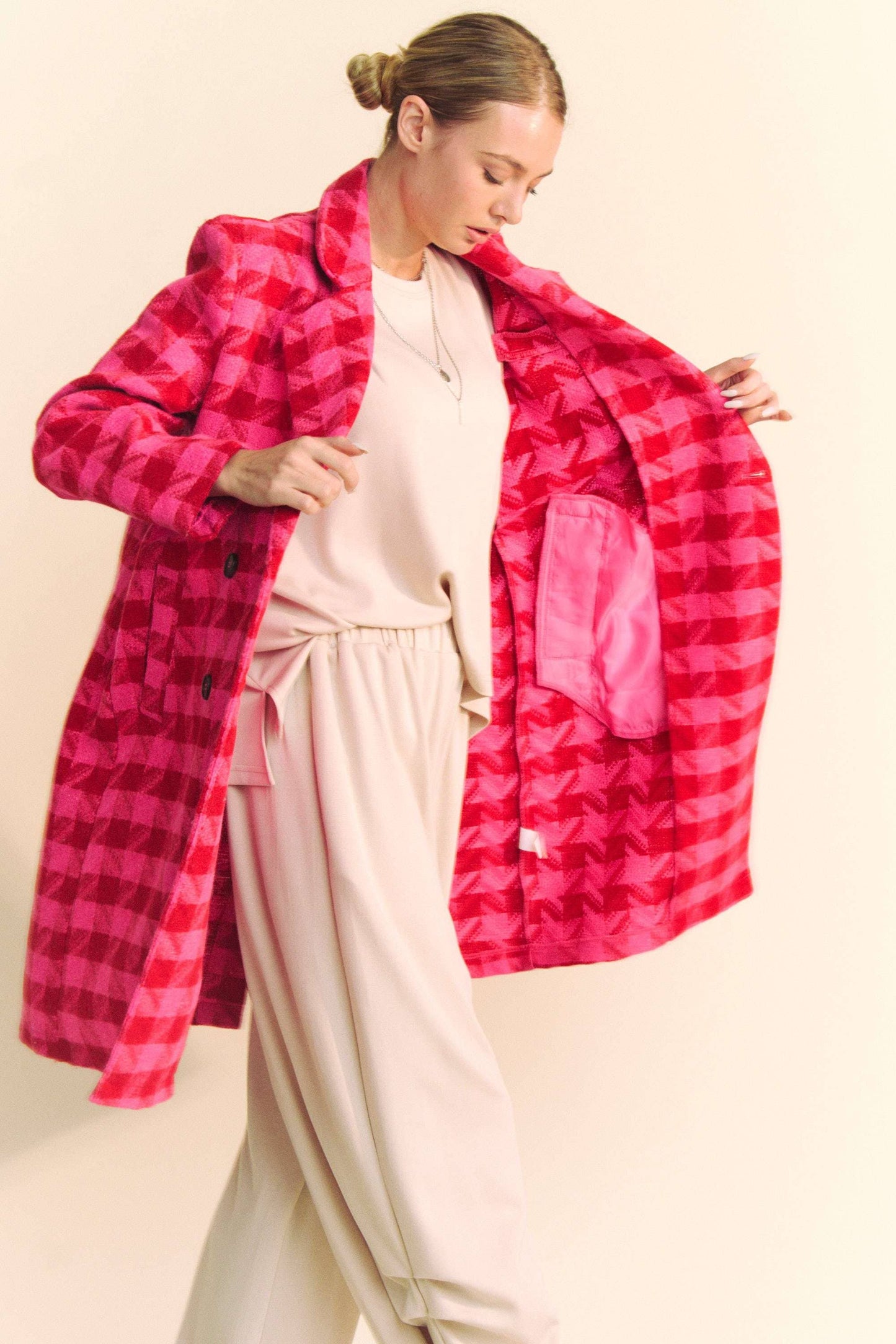 Zeta Houndstooth Coat