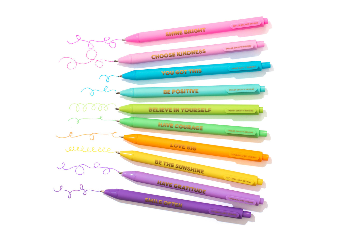 Motivational Gel Pen Set - Asst Colors - 10 Piece Set