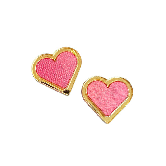 Satin Heart Stud Earrings