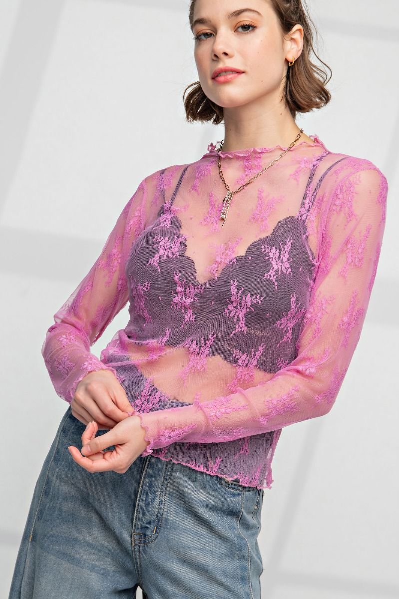 Lacey Layering Top- Pink