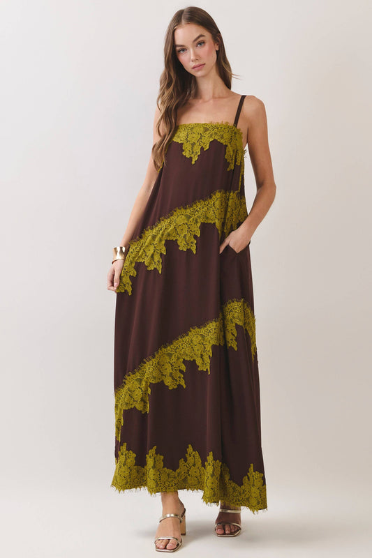 Maxine Dress- Chocolate/Pistachio