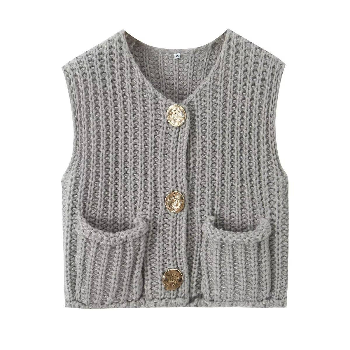 Cecily Sweater Cardigan- Gray