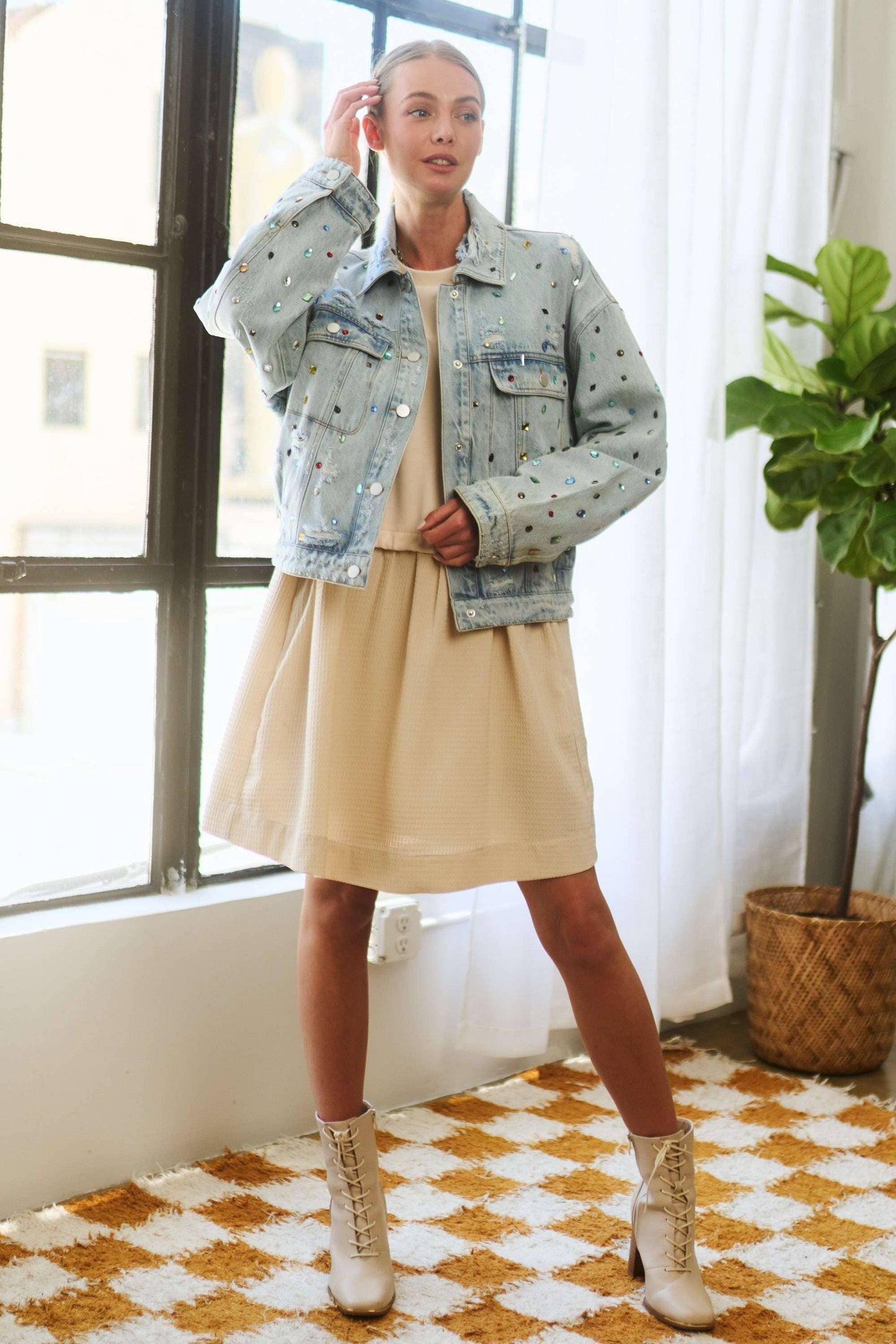 Erin Rhinestone Denim Jacket