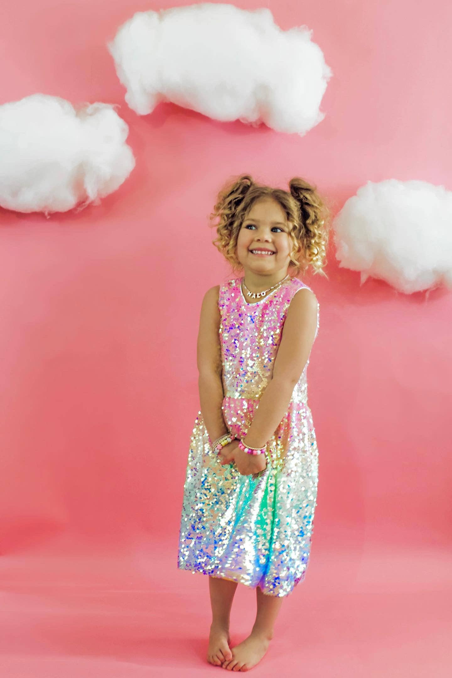 Girls Ombre Sequin Dress
