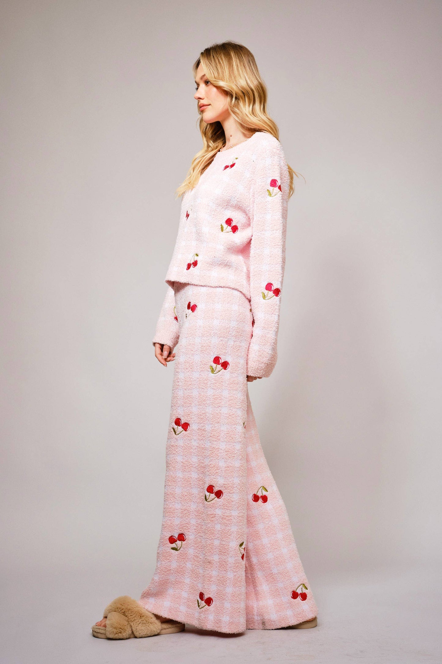 Cherry Embroidery Cozy Set