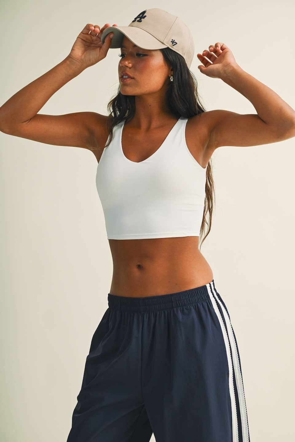 Aligned Performance Cropped Tank Top- Cream