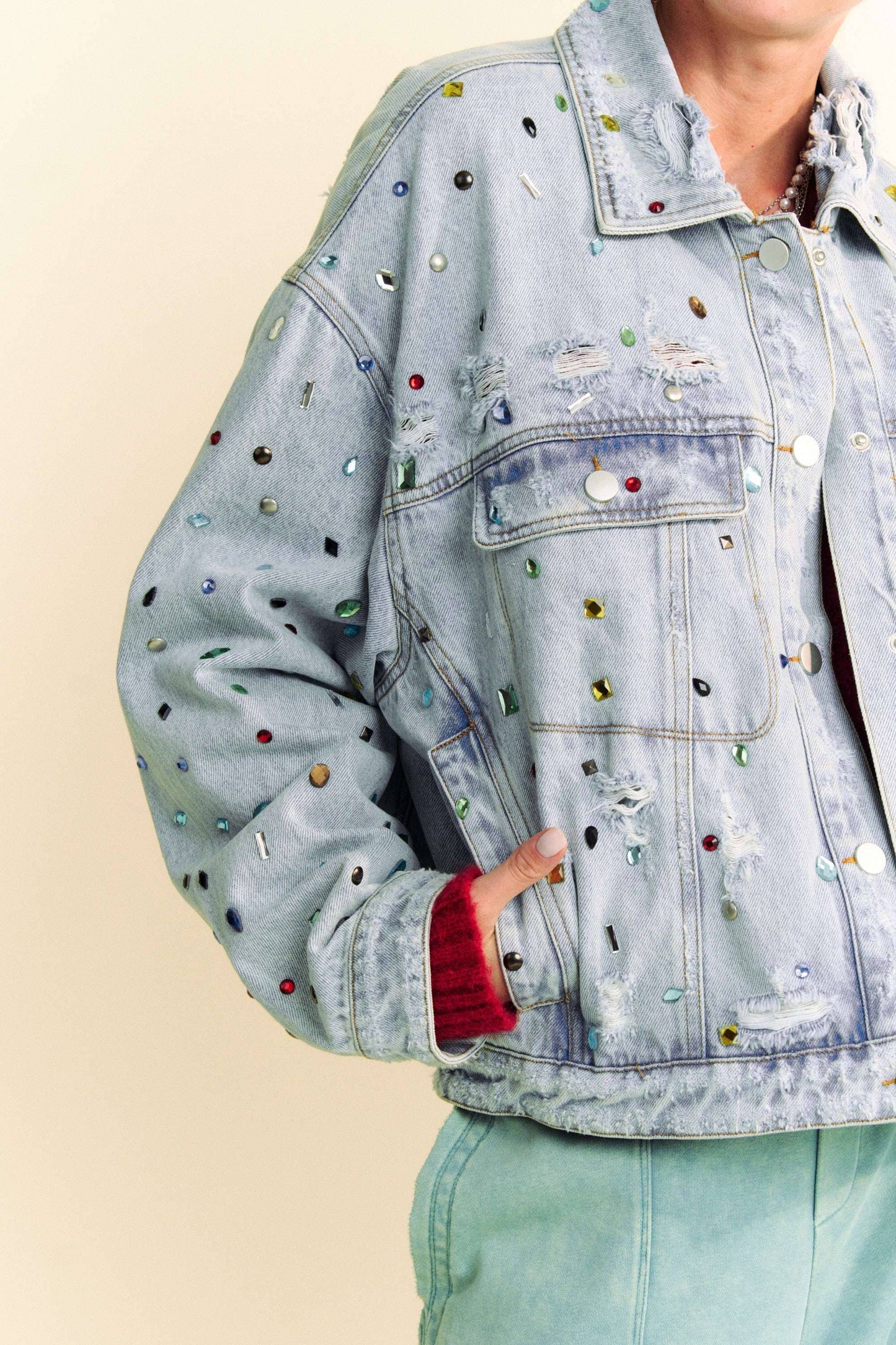 Erin Rhinestone Denim Jacket