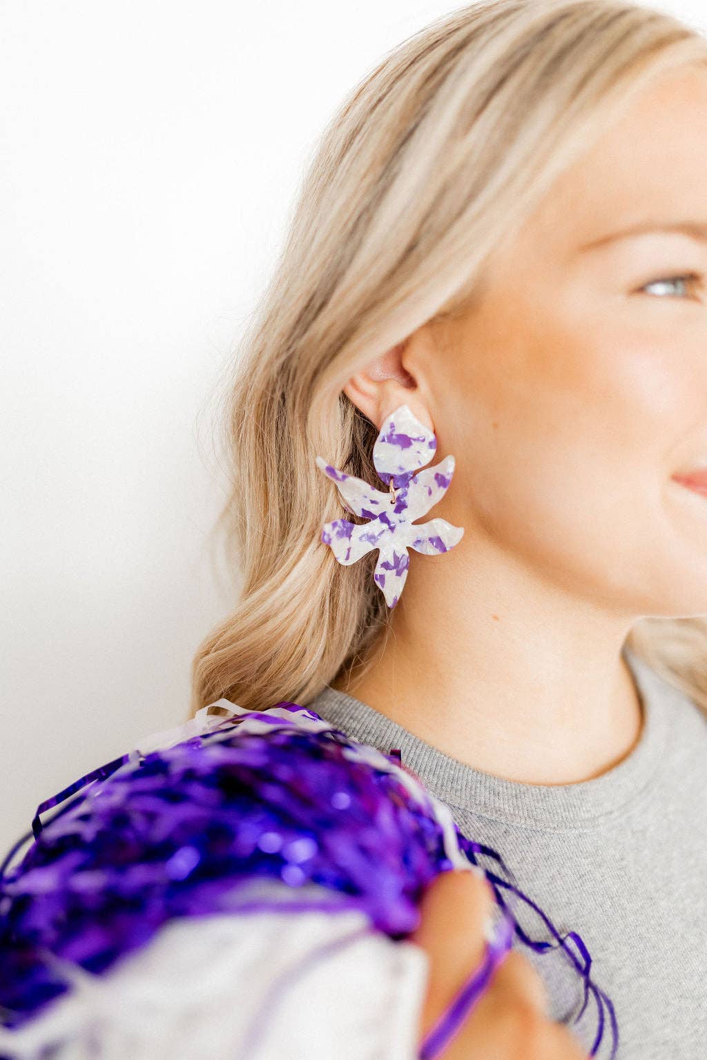 Flora - Purple Frost Earrings