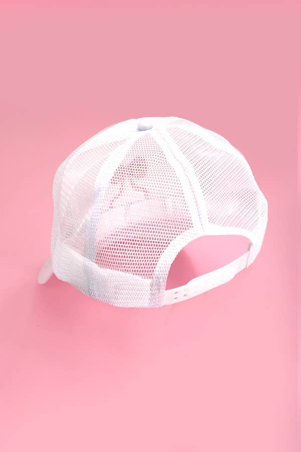 Bow Trucker Hat: White