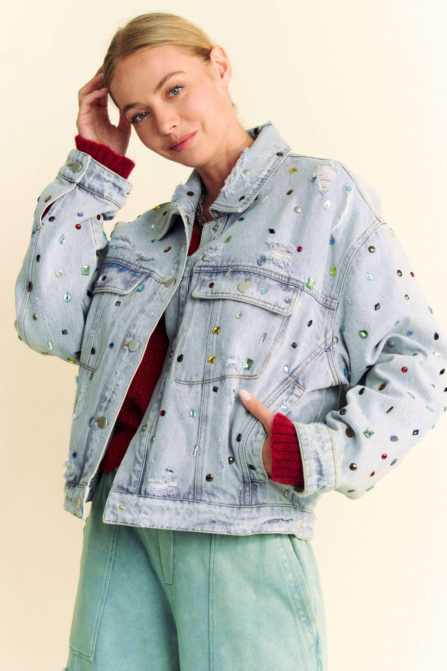 Erin Rhinestone Denim Jacket