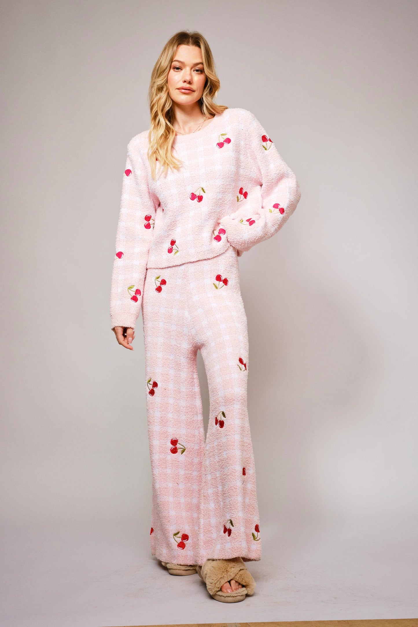 Cherry Embroidery Cozy Set