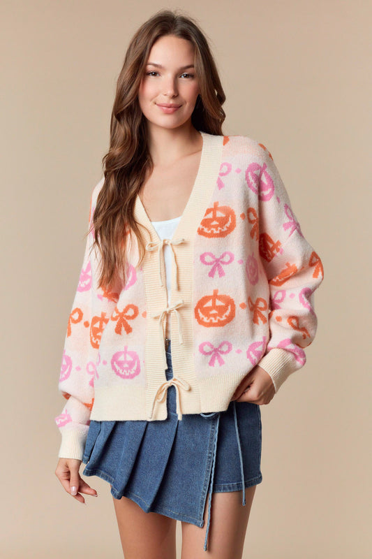 Pumpkin Bow Cardigan