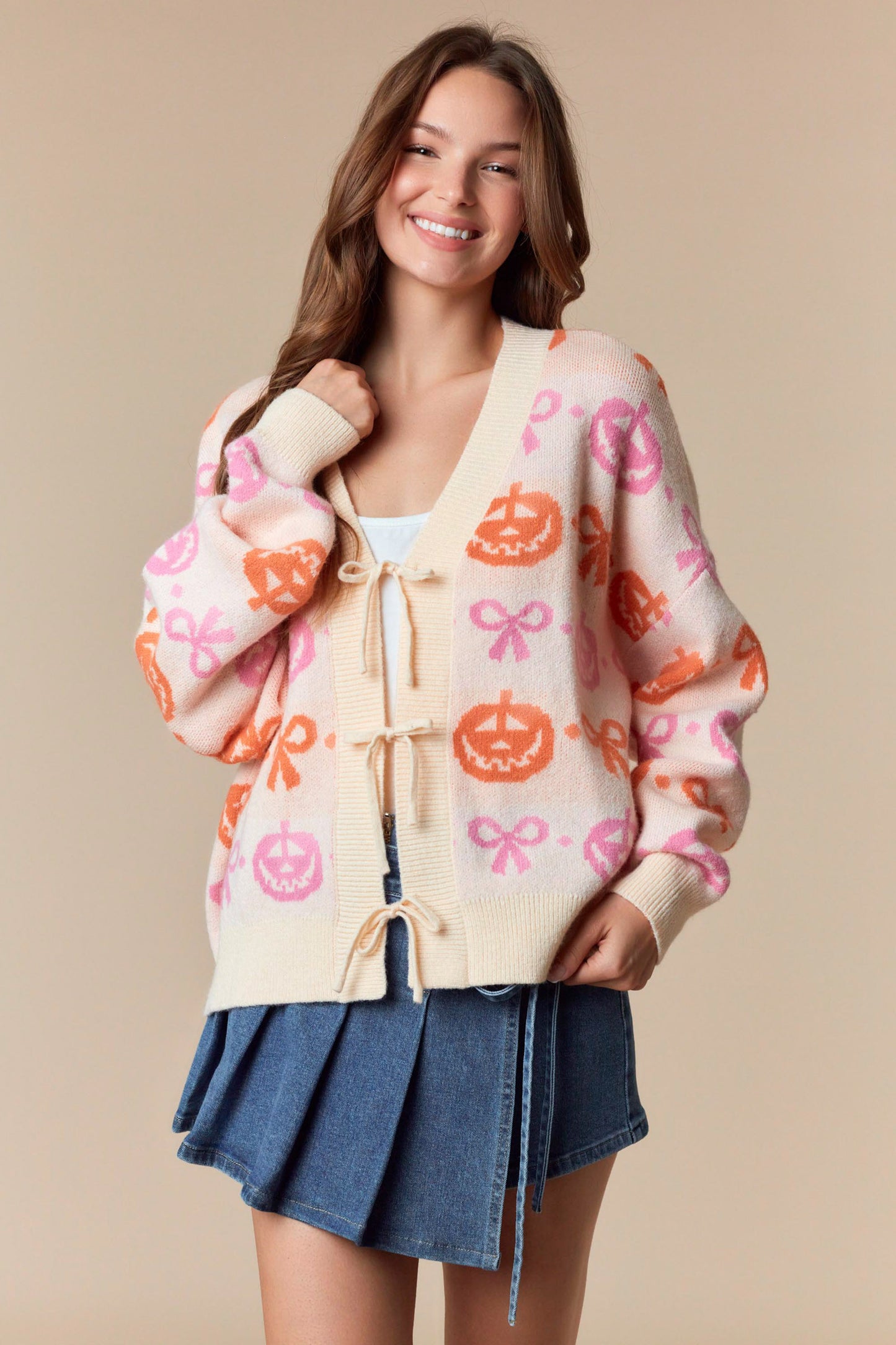 Pumpkin Bow Cardigan