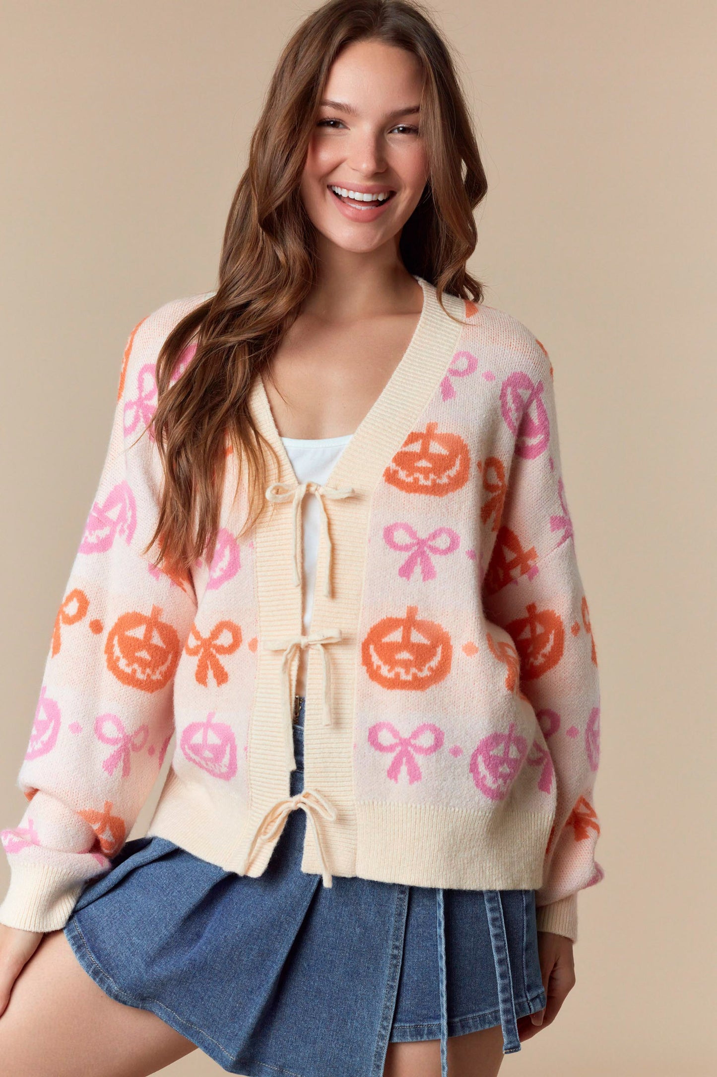 Pumpkin Bow Cardigan