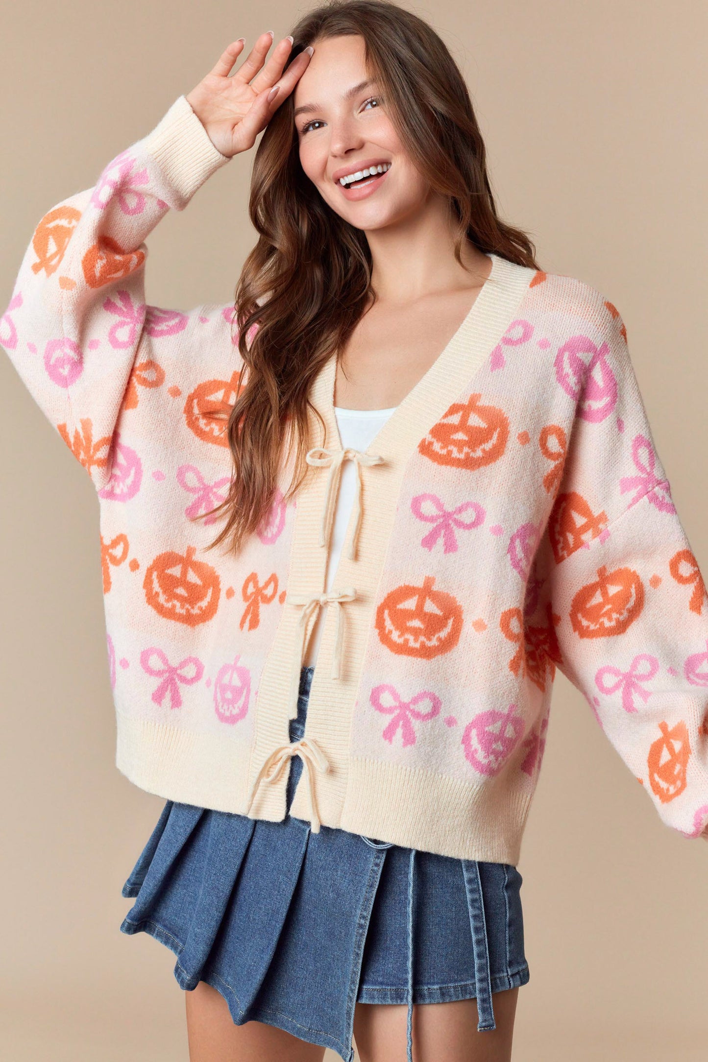 Pumpkin Bow Cardigan