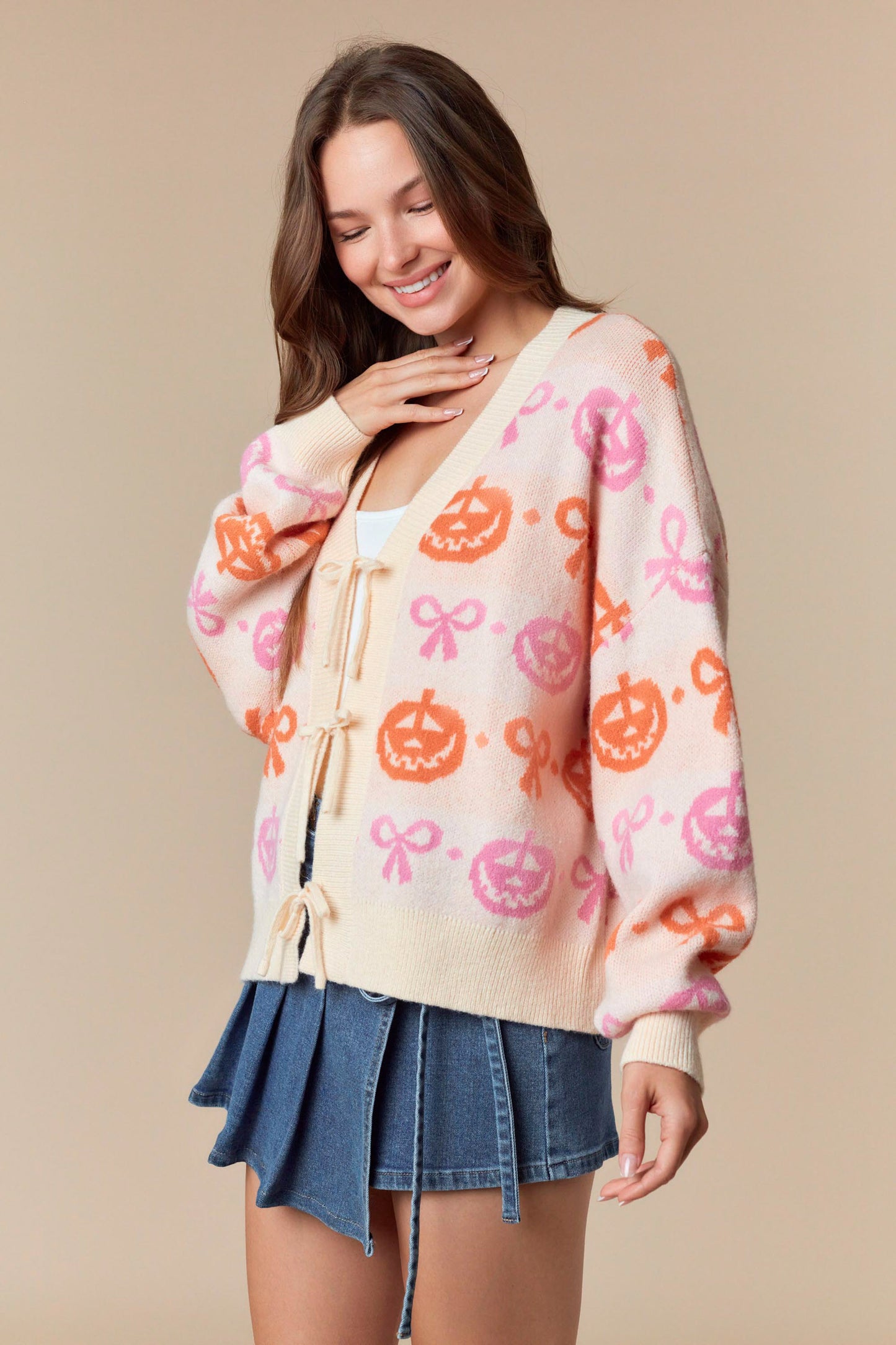 Pumpkin Bow Cardigan