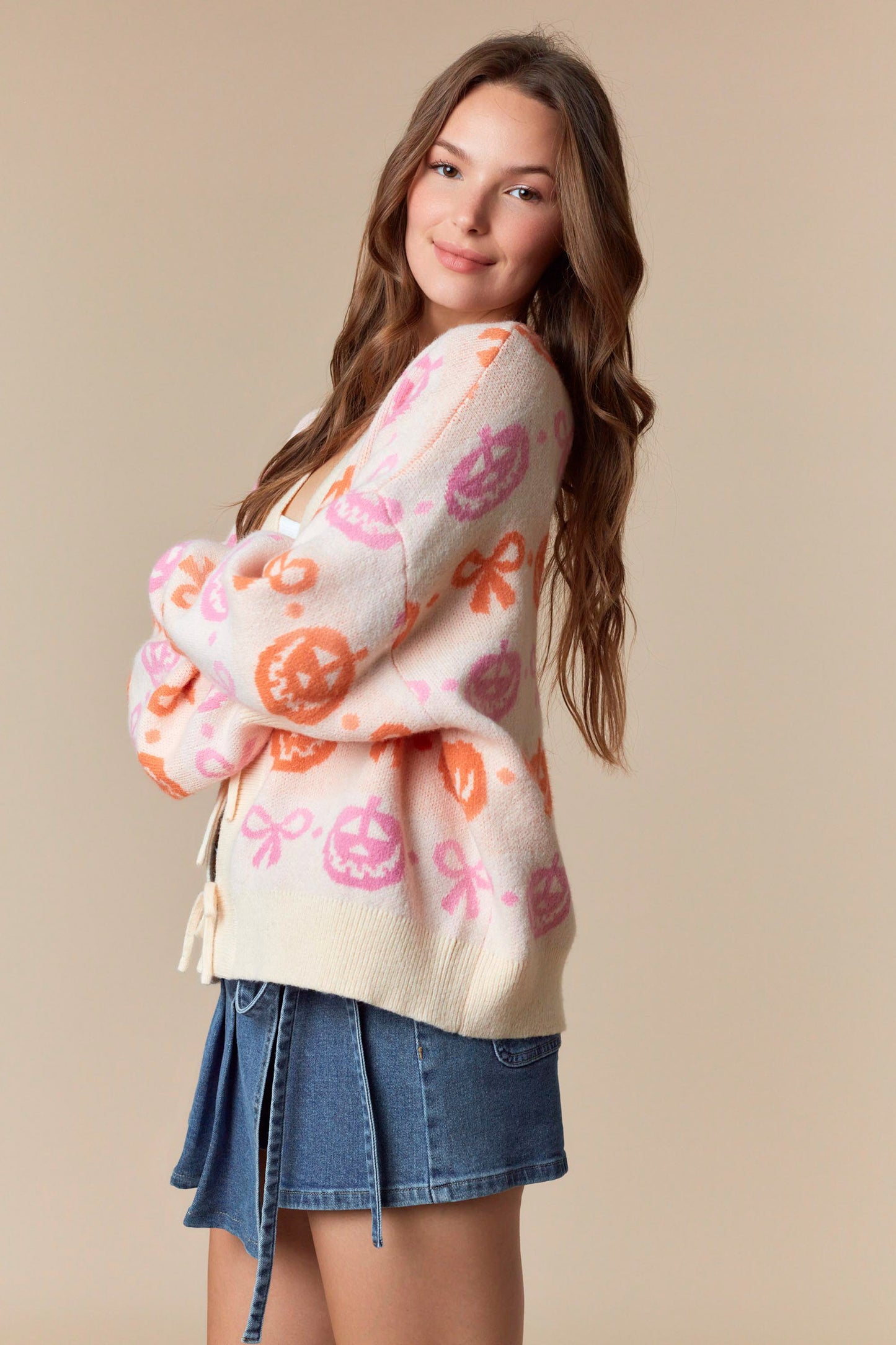 Pumpkin Bow Cardigan
