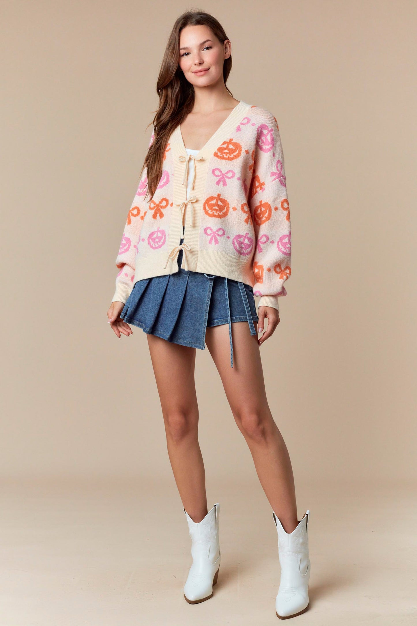 Pumpkin Bow Cardigan