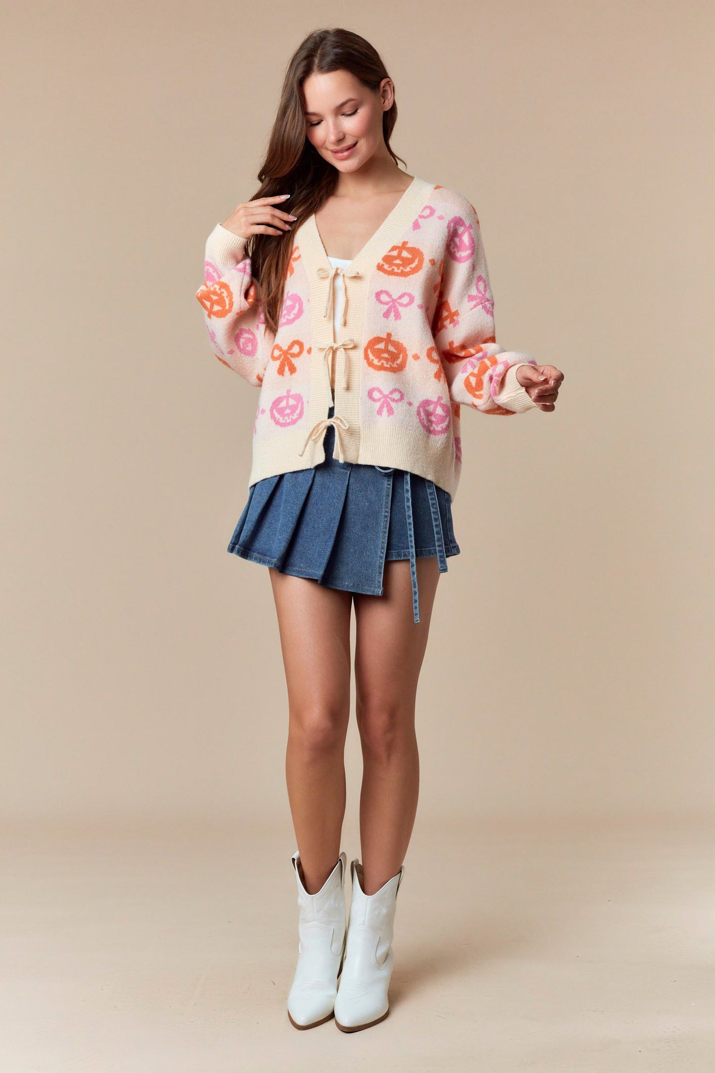 Pumpkin Bow Cardigan