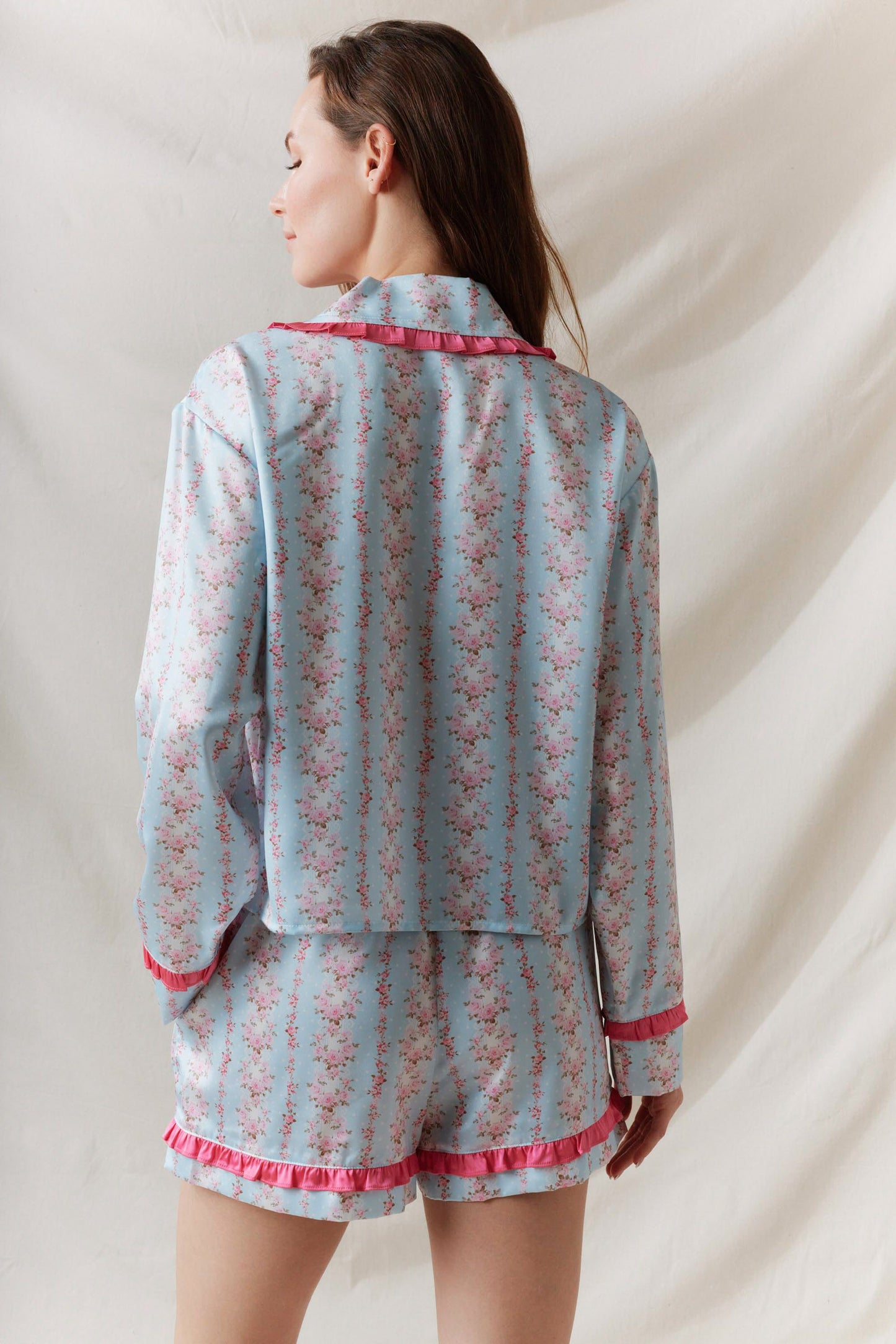 Fancy Floral Satin Pajamas