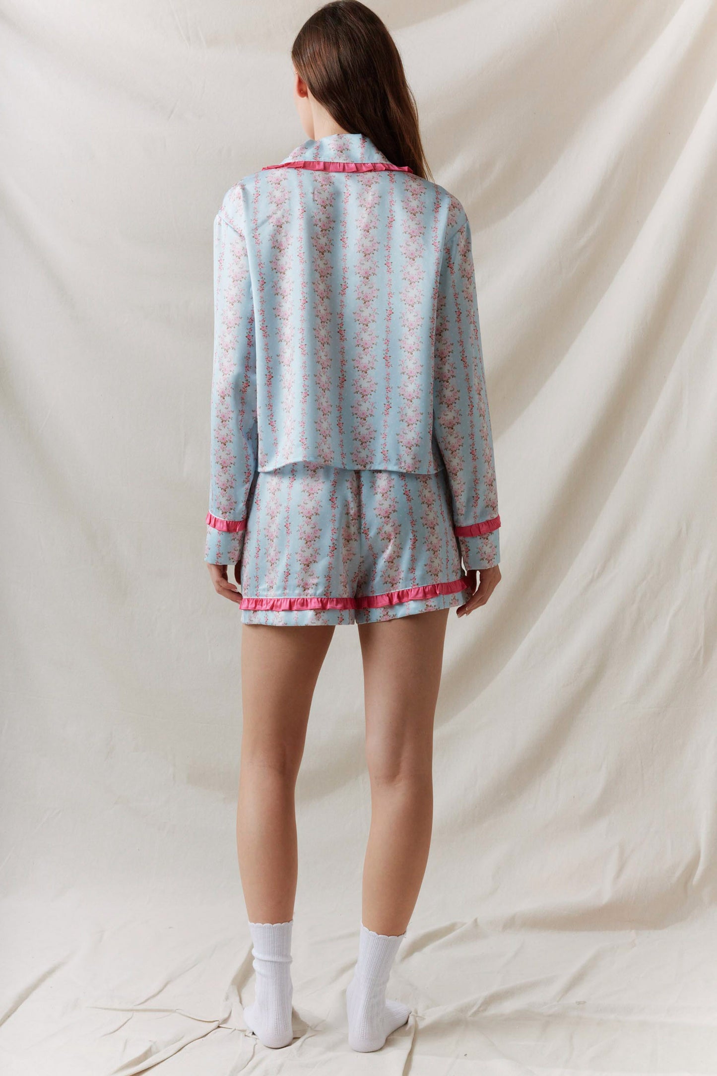 Fancy Floral Satin Pajamas