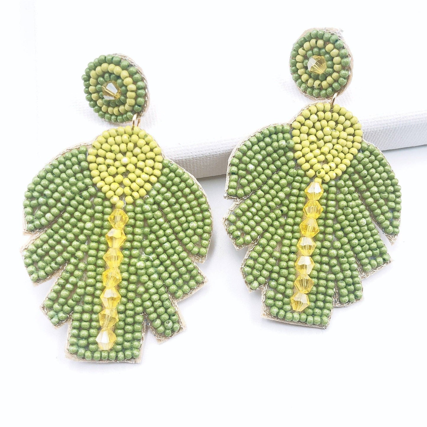 Green Leaf Earrings