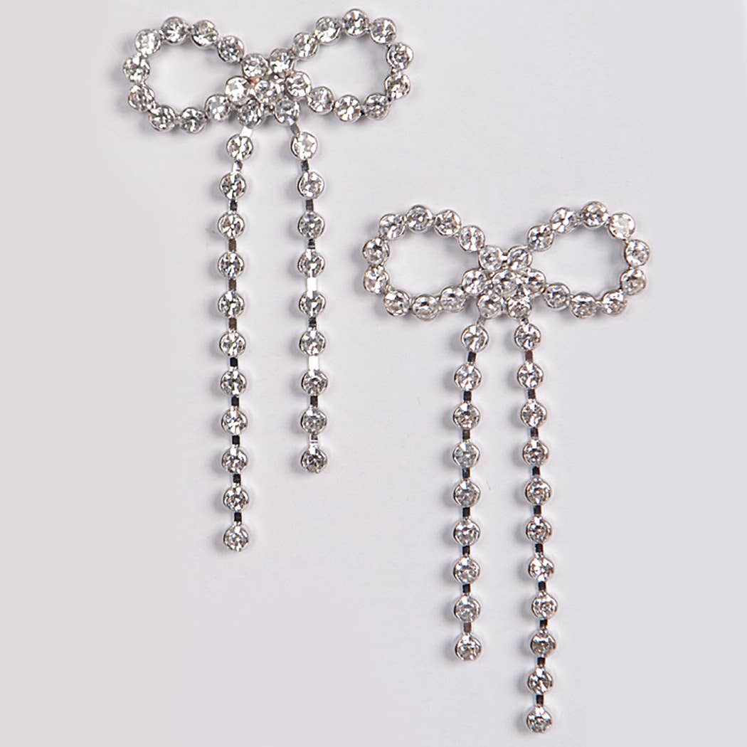 Rhinestone Ribbon Earrings