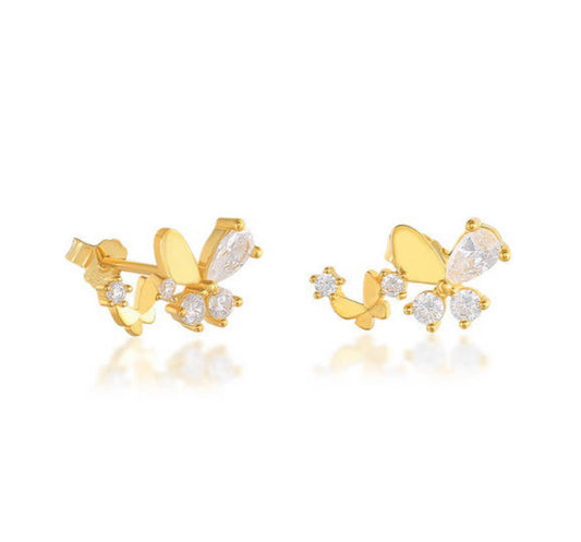 Multi Butterfly Stud Earrings