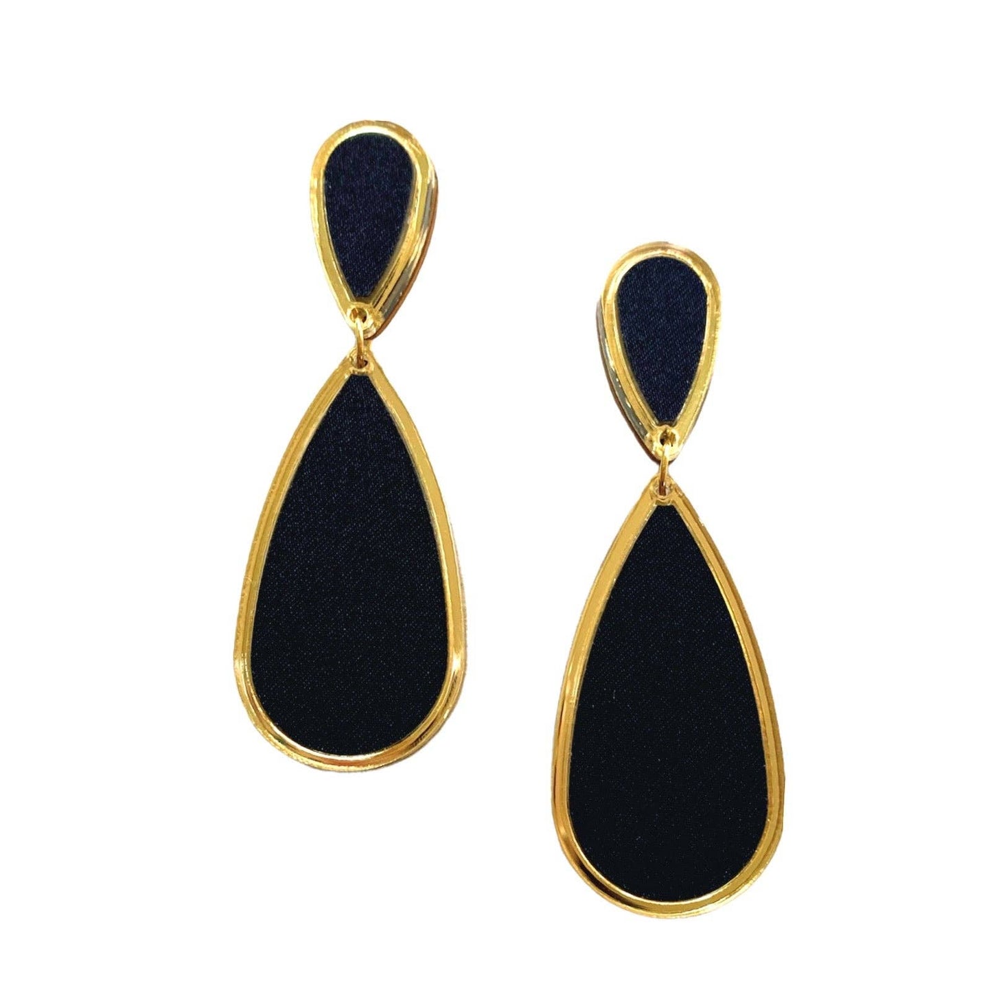 Ava Black Satin Earrings