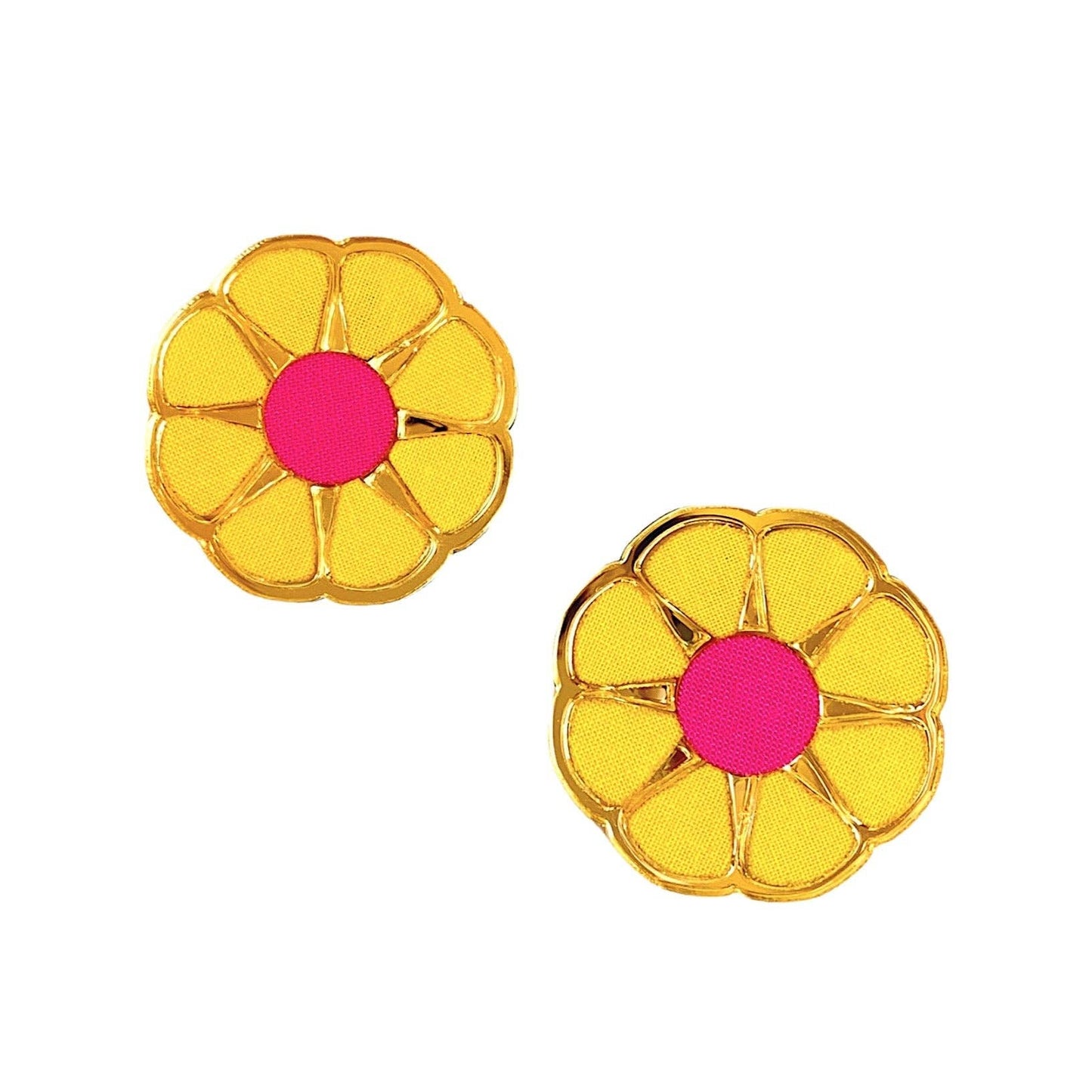 Yellow Flower Statement Studs